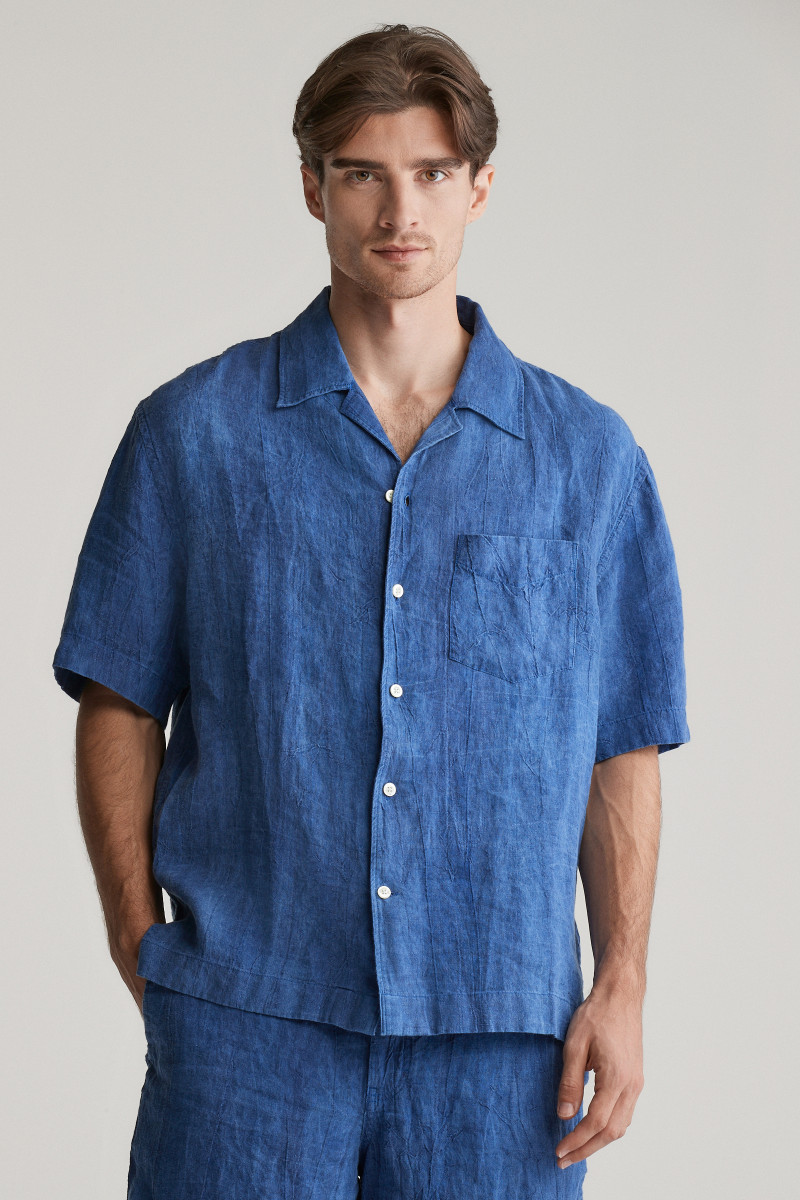 KOŠILE GANT REL LINEN RESORT SHIRT RICH BLUE