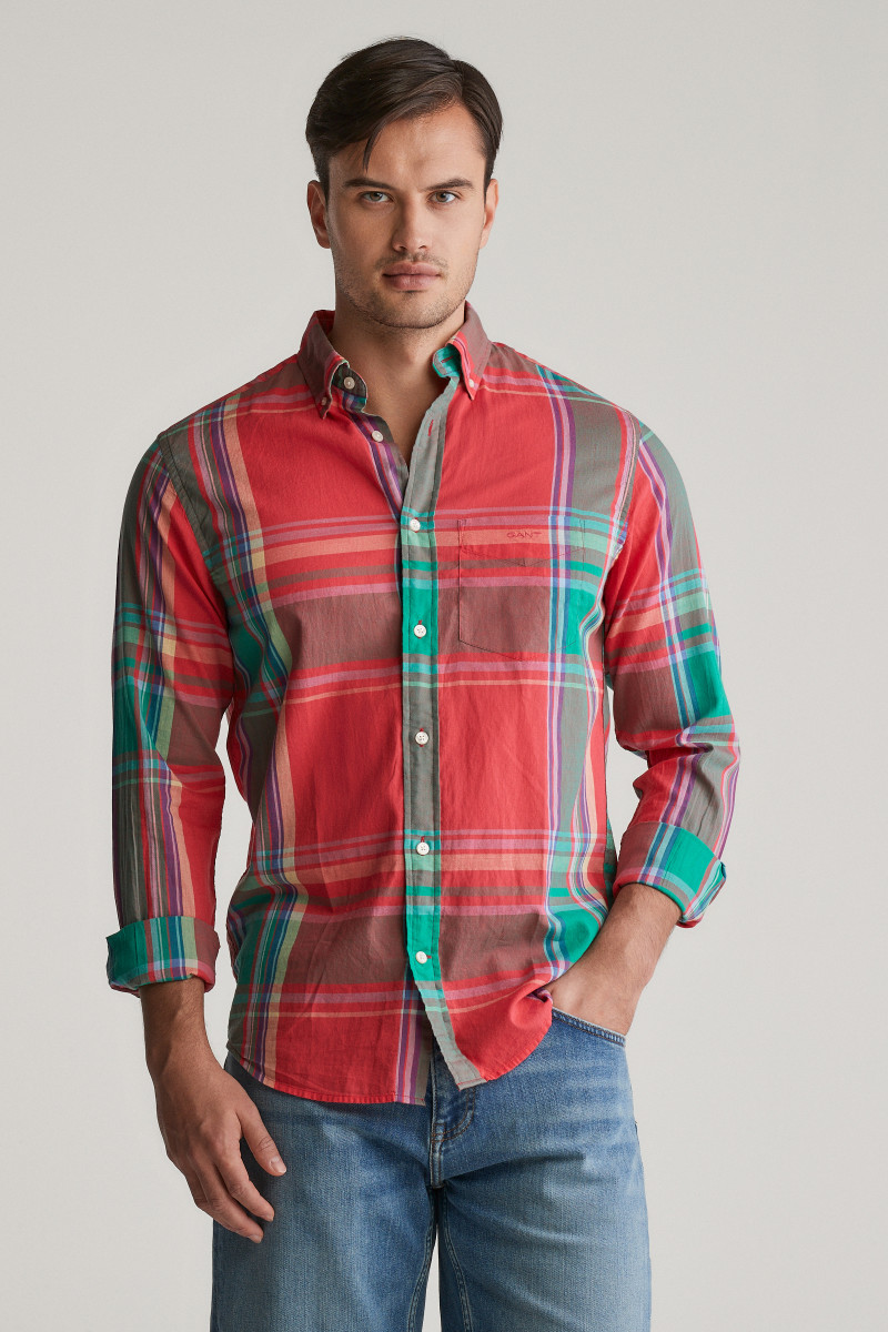 KOŠILE GANT REG INDIAN MADRAS SHIRT WATERMELON RED