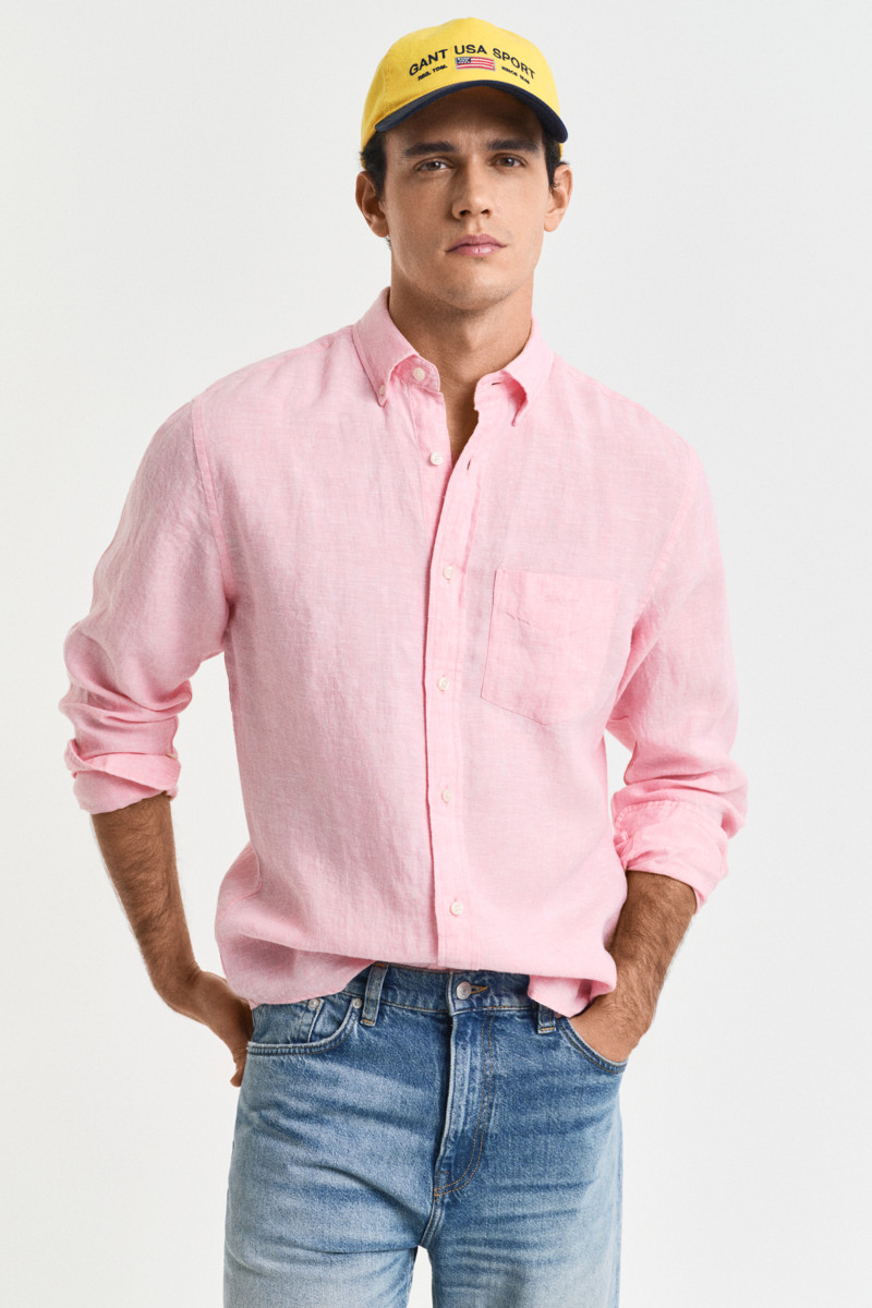 KOŠEĽA GANT REG LINEN SHIRT GERANIUM PINK
