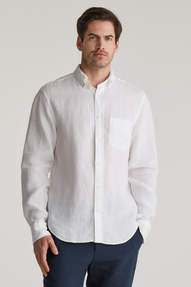 KOŠEĽA GANT REG LINEN SHIRT WHITE