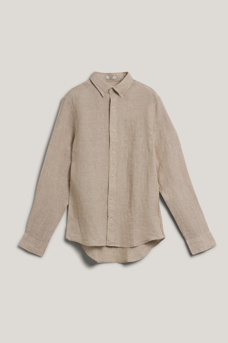 E-shop KOŠILE GANT SLIM LINEN SHIRT DRY SAND