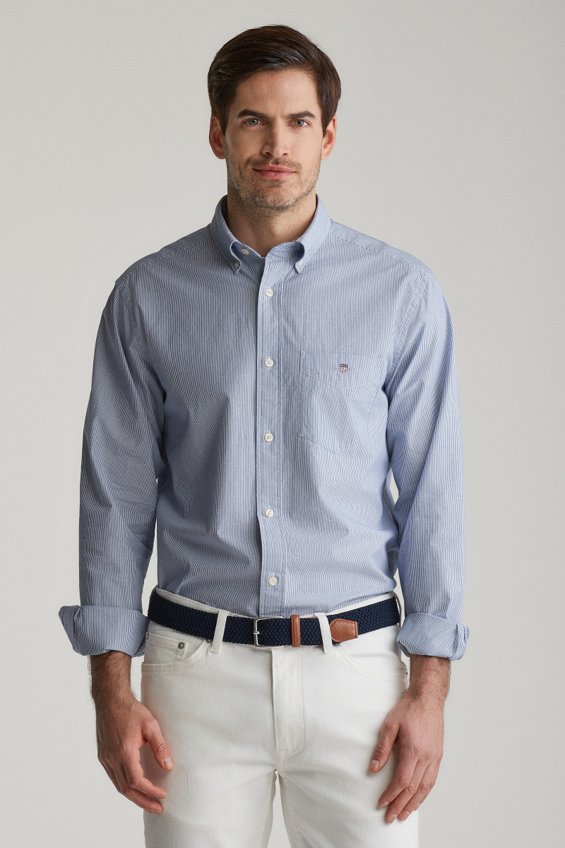 KOŠILE GANT REG DOBBY DOT STRIPE SHIRT COLLEGE BLUE