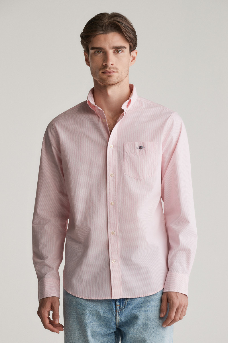 KOŠEĽA GANT REG DOBBY DOT STRIPE SHIRT GERANIUM PINK