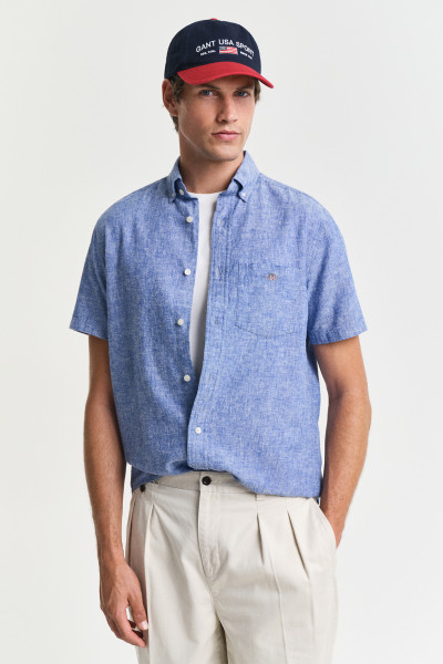 KOŠILE GANT REG COTTON LINEN SS SHIRT - Fotografie č. 1