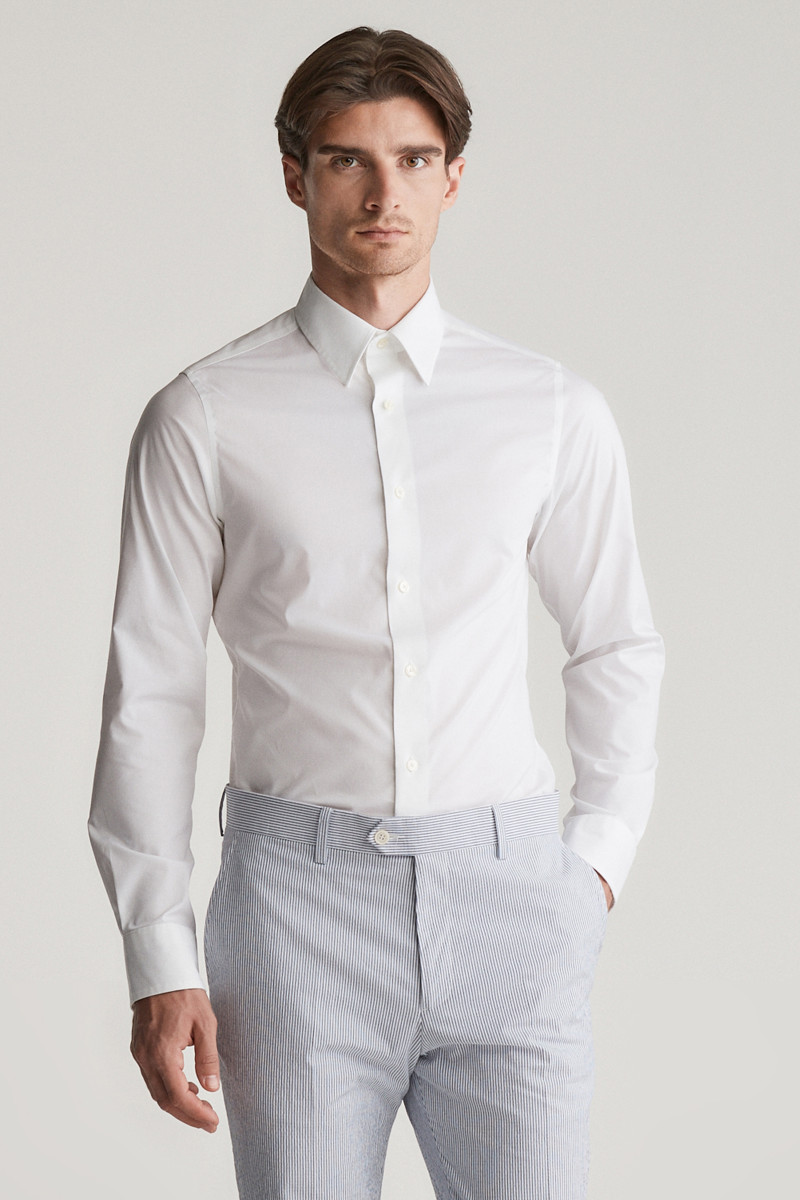 KOŠILE GANT SLIM STRETCH POPLIN SHIRT WHITE