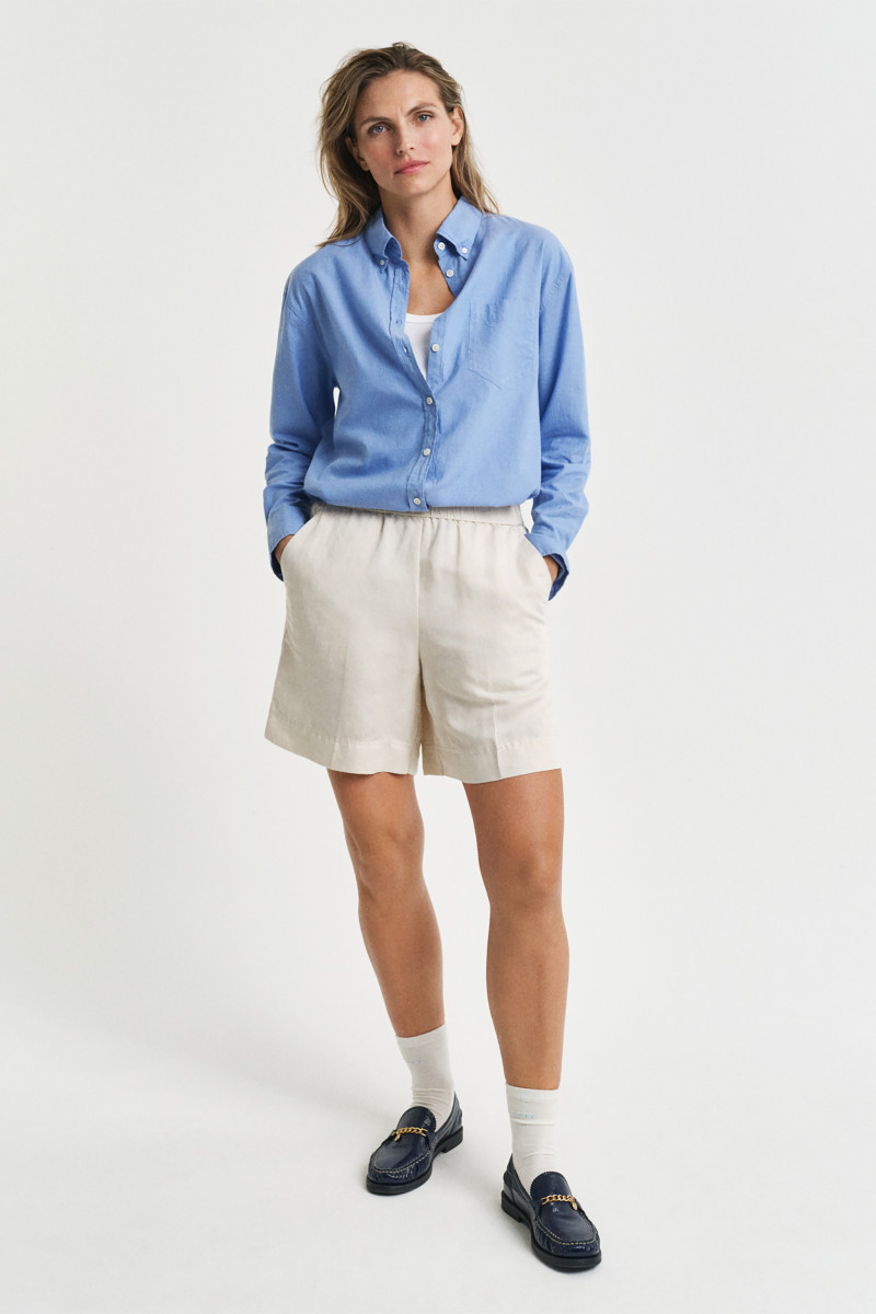 E-shop ŠORTKY GANT REL LINEN BLEND PULL ON SHORTS PUTTY