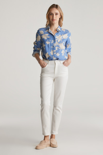 FARMER GANT SLIM CROPPED WHITE JEANS - Kép 1