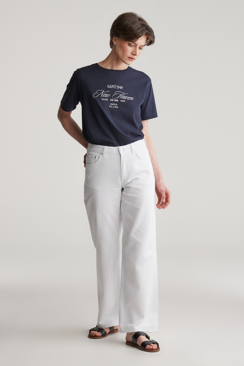 DŽÍNY GANT REL STRAIGHT WHITE JEANS EGGSHELL