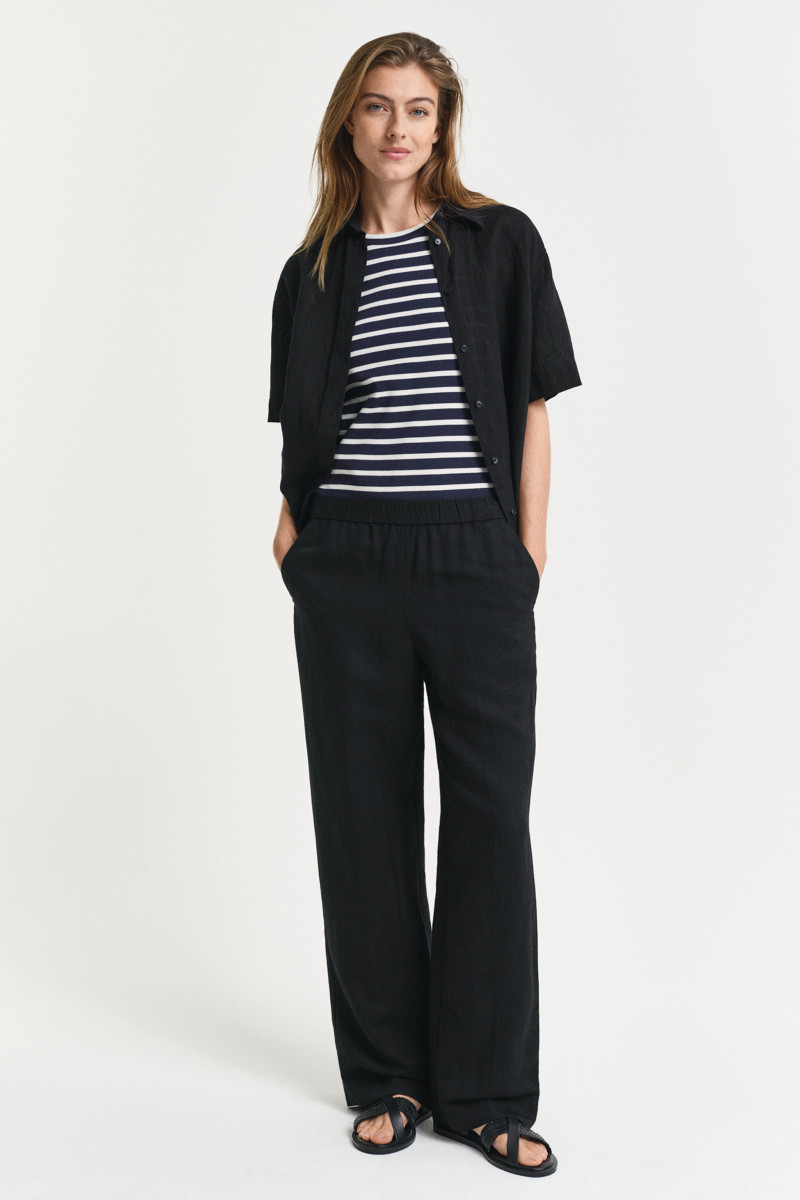 E-shop KALHOTY GANT REL LINEN BLEND PULL ON PANTS BLACK