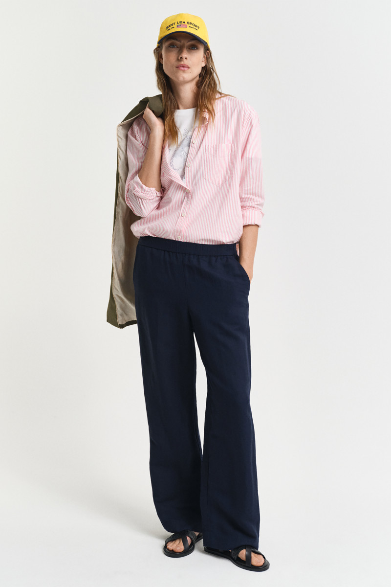 E-shop KALHOTY GANT REL LINEN BLEND PULL ON PANTS EVENING BLUE