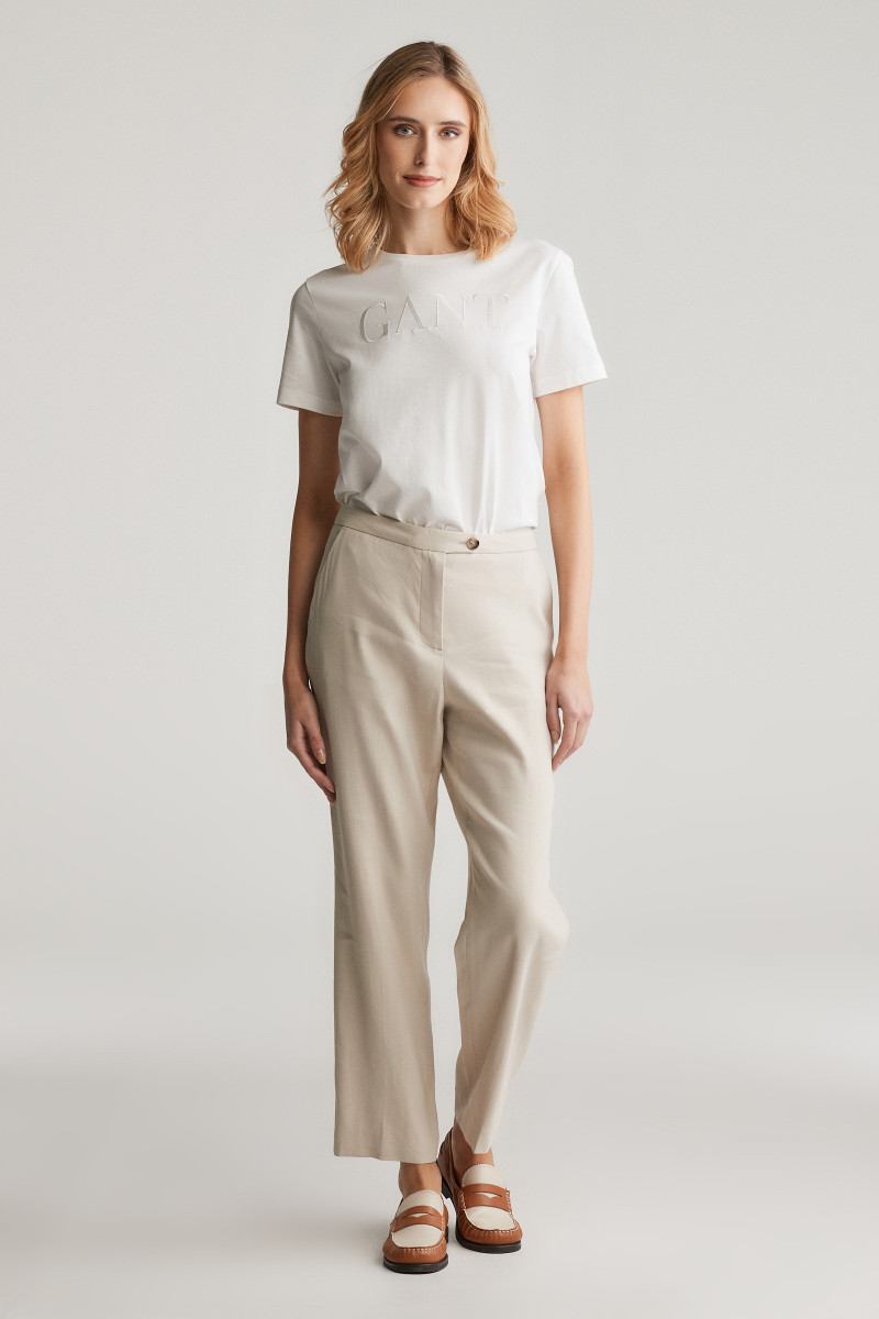 E-shop KALHOTY GANT STRETCH LINEN TAILORED PANT SOFT OAT