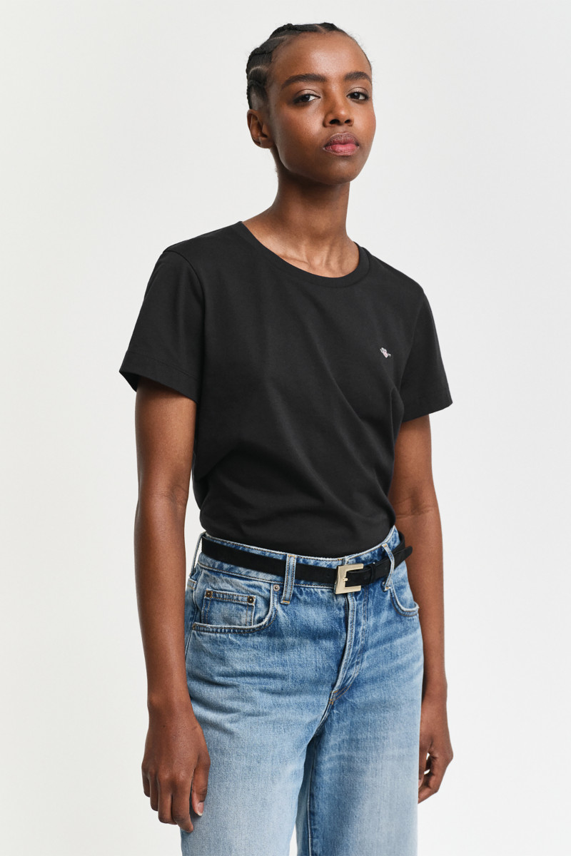 TRIČKO GANT REG SHIELD SS T-SHIRT BLACK
