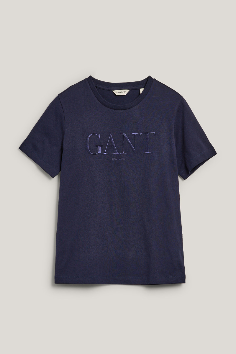 GANT REG SHIELD SS - Jednoduché tričko - evening blue/tmavě modrá