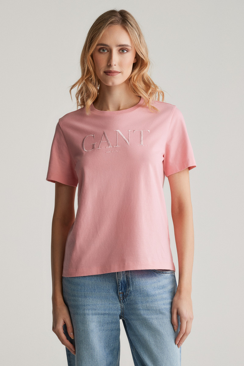 E-shop TRIČKO GANT REG TONAL GRAPHIC SS T-SHIRT GERANIUM PINK