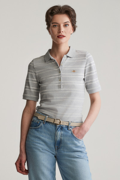 PÓLÓ GANT SLIM STRIPE SHIELD SS PIQUE POLO - Kép 1