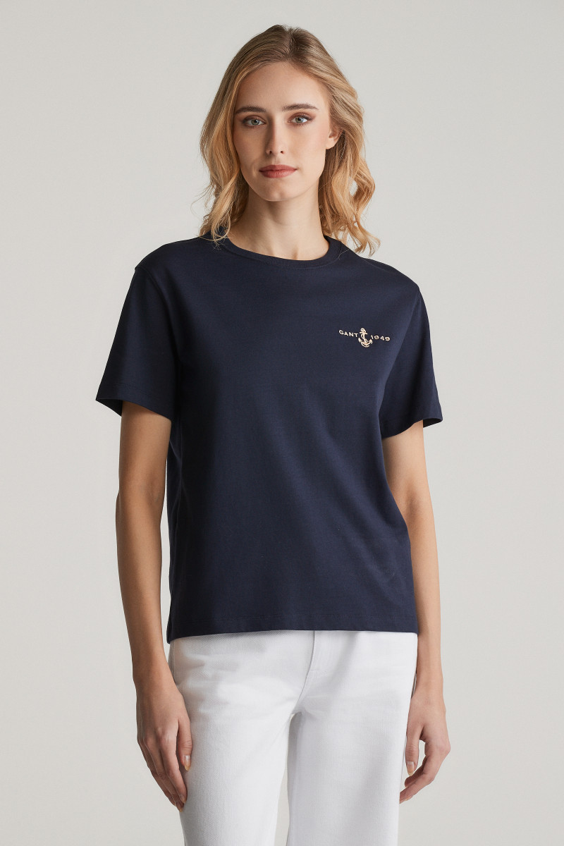 E-shop TRIČKO GANT ANCHOR SS T-SHIRT EVENING BLUE