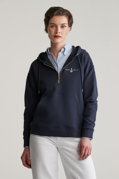 MIKINA GANT HALF ZIP ANCHOR HOODIE - Fotografie č. 1