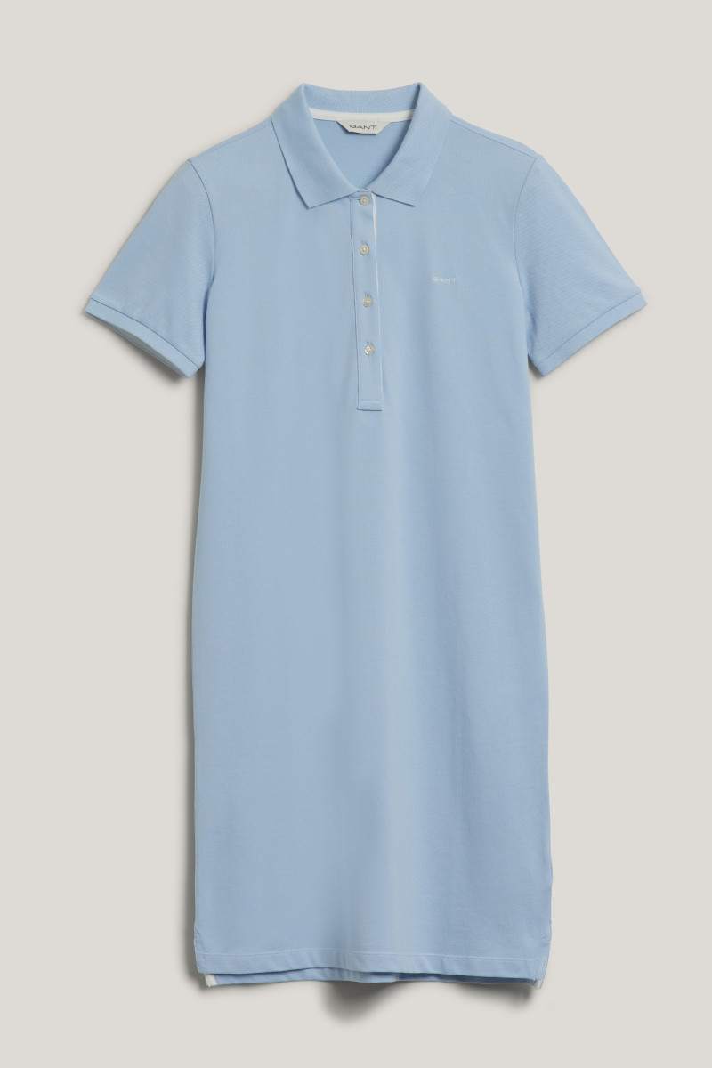 E-shop ŠATY GANT CONTRAST COLLAR PIQUE POLO DRESS FRESH BLUE