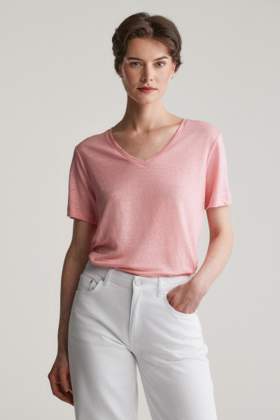 PÓLÓ GANT REG LINEN V-NECK SS T-SHIRT - Kép 1
