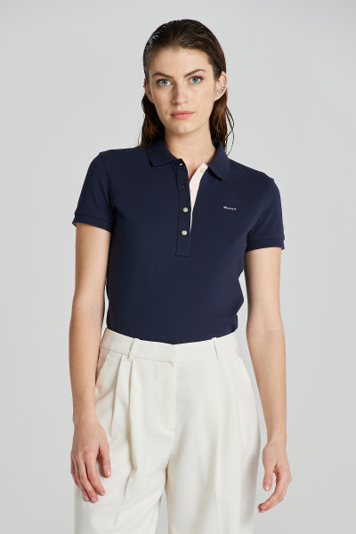 PÓLÓ GANT CONTRAST COLLAR SS PIQUE POLO - Kép 1