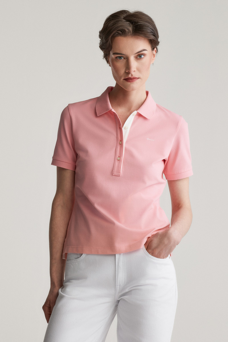 E-shop POLOKOŠILE GANT CONTRAST COLLAR SS PIQUE POLO GERANIUM PINK