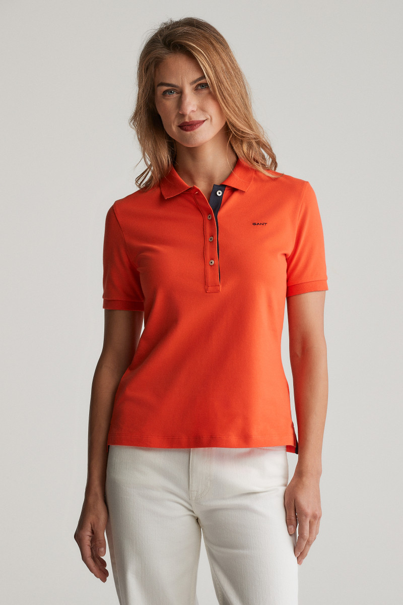 E-shop POLOKOŠILE GANT CONTRAST COLLAR SS PIQUE POLO ORANGE RED