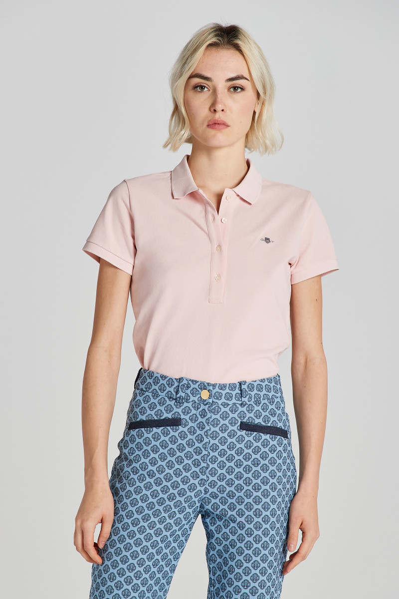E-shop POLOKOŠILE GANT SLIM SHEILD CAP SLEEVE PIQUE POLO FADED PINK