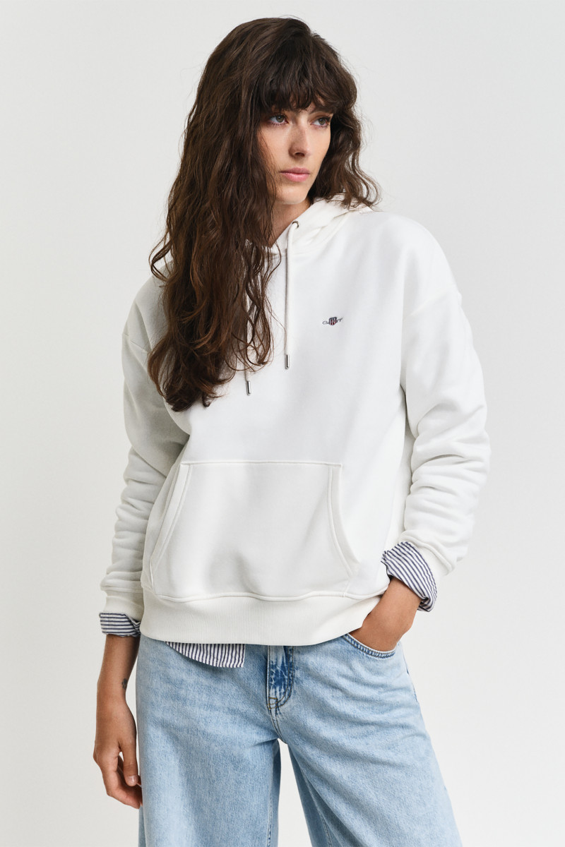 MIKINA GANT SHIELD HOODIE EGGSHELL