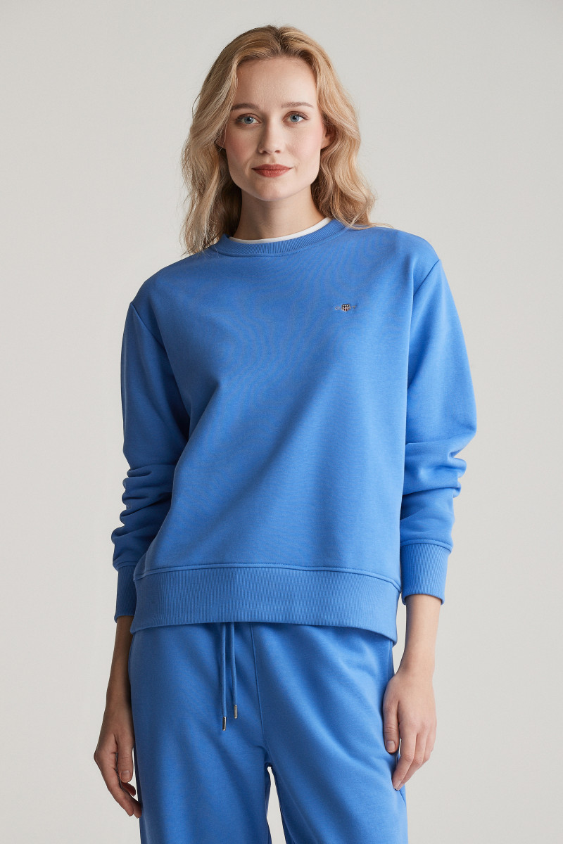 E-shop MIKINA GANT SHIELD C-NECK SWEAT PERFECT BLUE