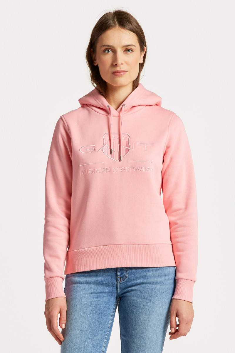 E-shop MIKINA GANT REG TONAL SHIELD HOODIE GERANIUM PINK