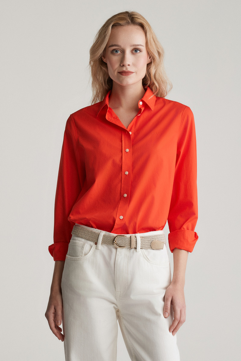 E-shop KOŠILE GANT REG POPLIN SHIRT ORANGE RED