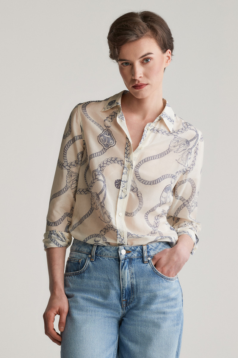 E-shop KOŠILE GANT REG SAILING PRINT COT SILK SHIRT CREAM
