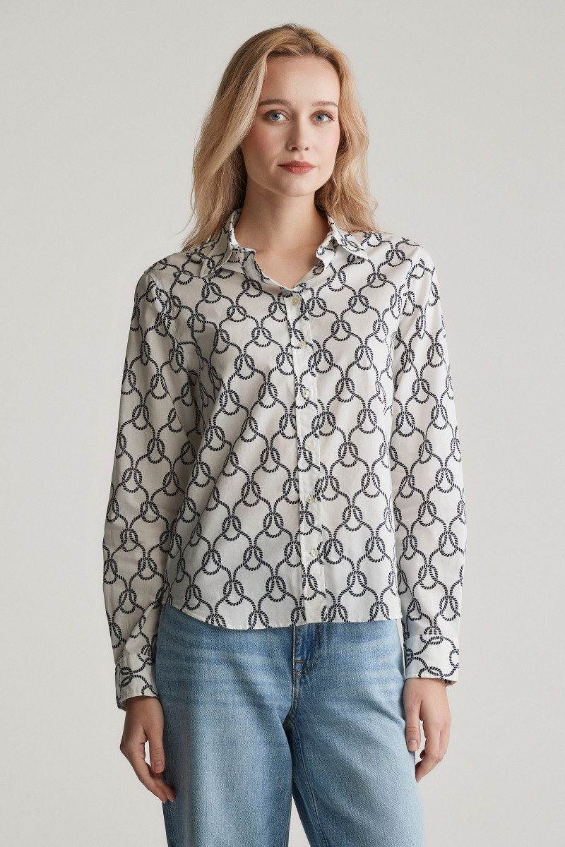 KOŠILE GANT REG ROPE PRINT COT VOILE SHIRT CREAM
