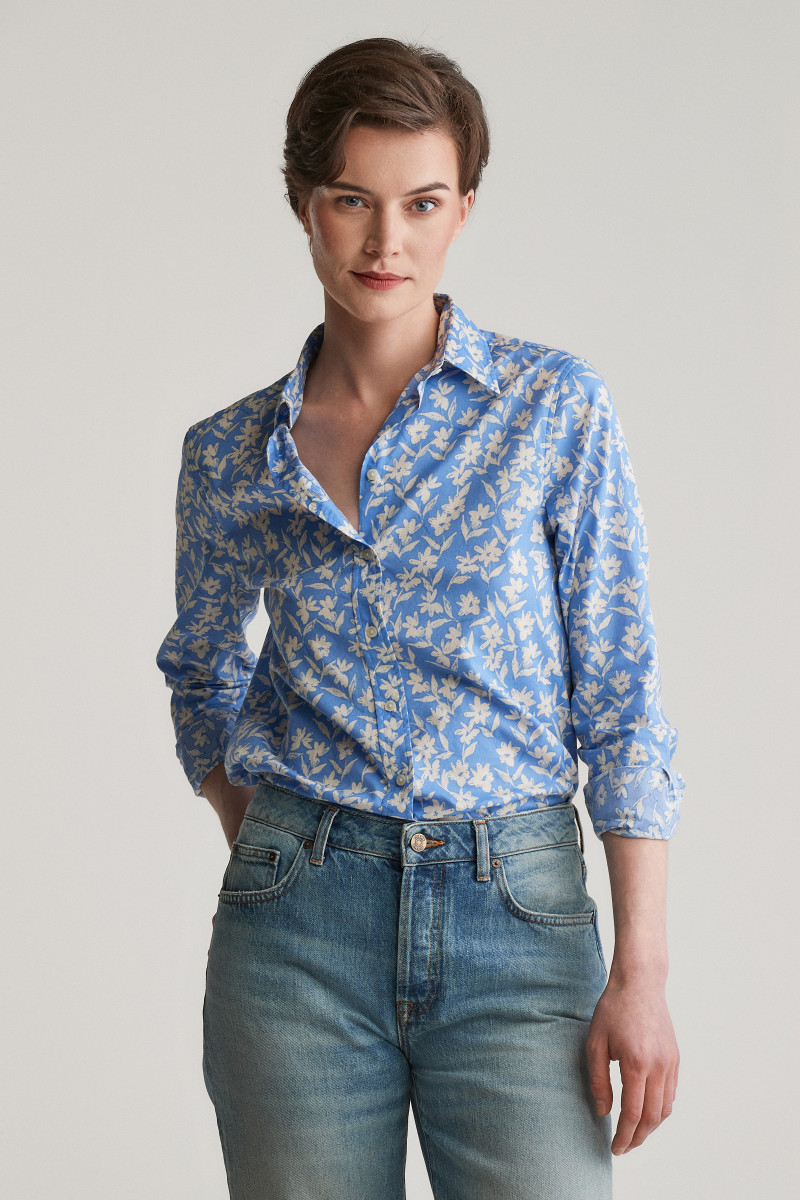 KOŠILE GANT REG FLORAL PRINT COT VOILE SHIRT PERFECT BLUE