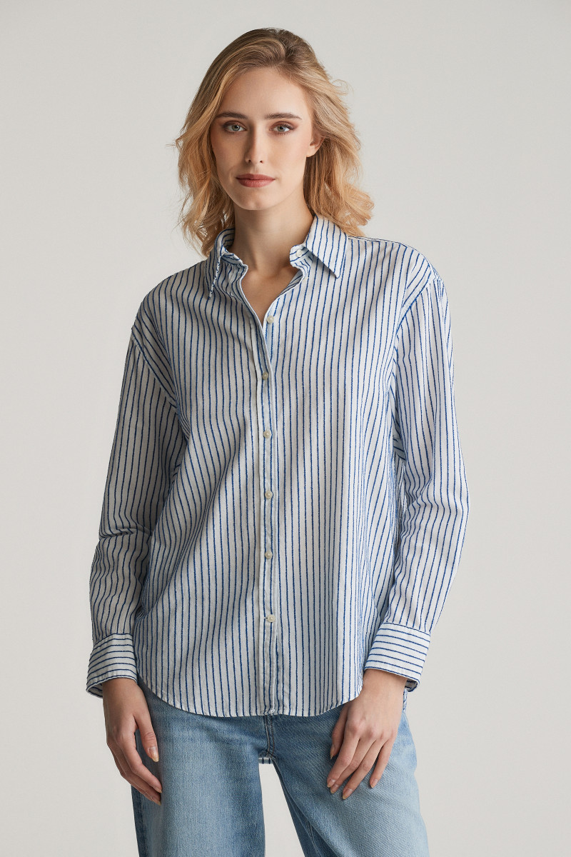 KOŠILE GANT REL TEXTURED STRIPED SHIRT RICH BLUE