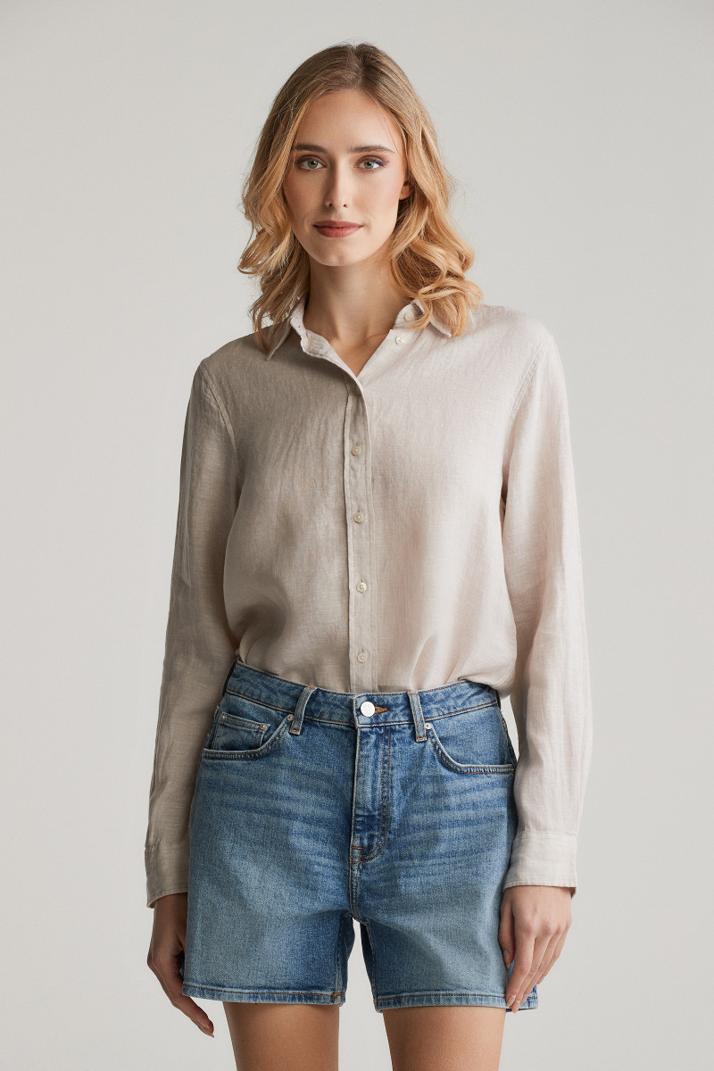 KOŠILE GANT REG LINEN SHIRT DRY SAND
