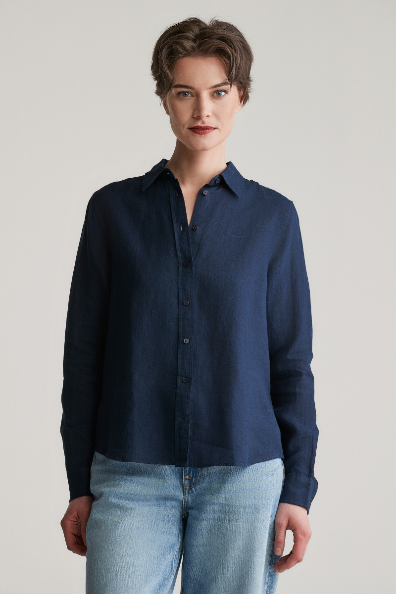 KOŠEĽA GANT REG LINEN SHIRT EVENING BLUE