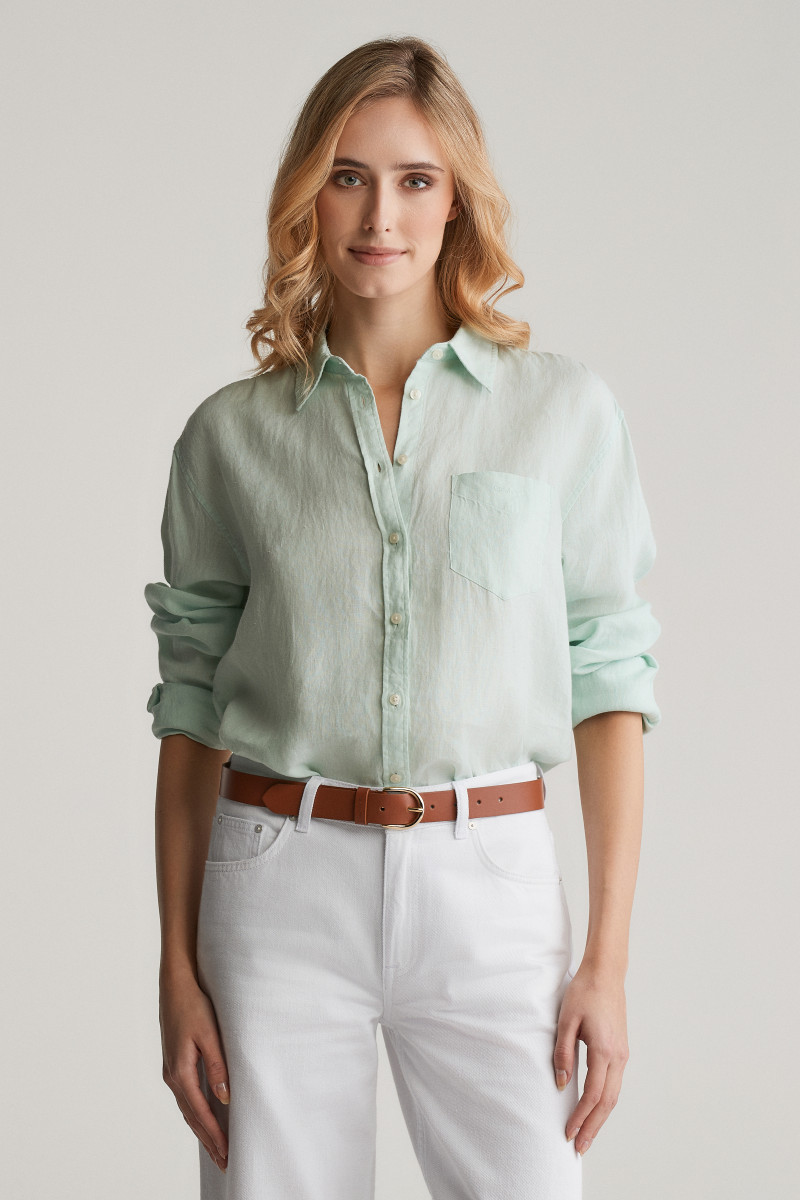 E-shop KOŠILE GANT REL LINEN SHIRT FADED MINT
