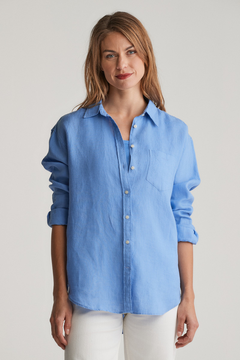 E-shop KOŠILE GANT REL LINEN SHIRT PERFECT BLUE