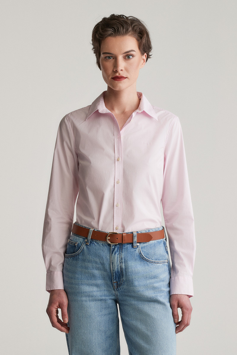 E-shop KOŠILE GANT SLIM POPLIN SOLID SHIRT LIGHT PINK