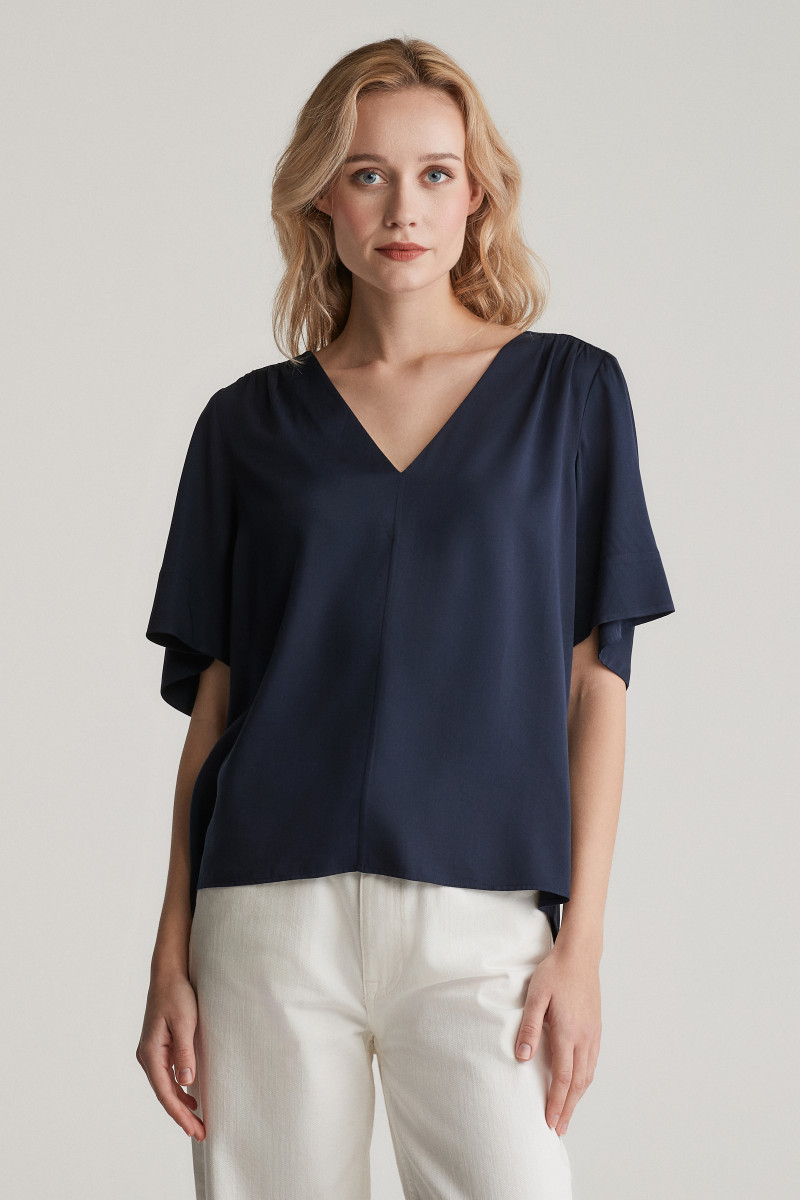 HALENKA GANT SS BLOUSE EVENING BLUE