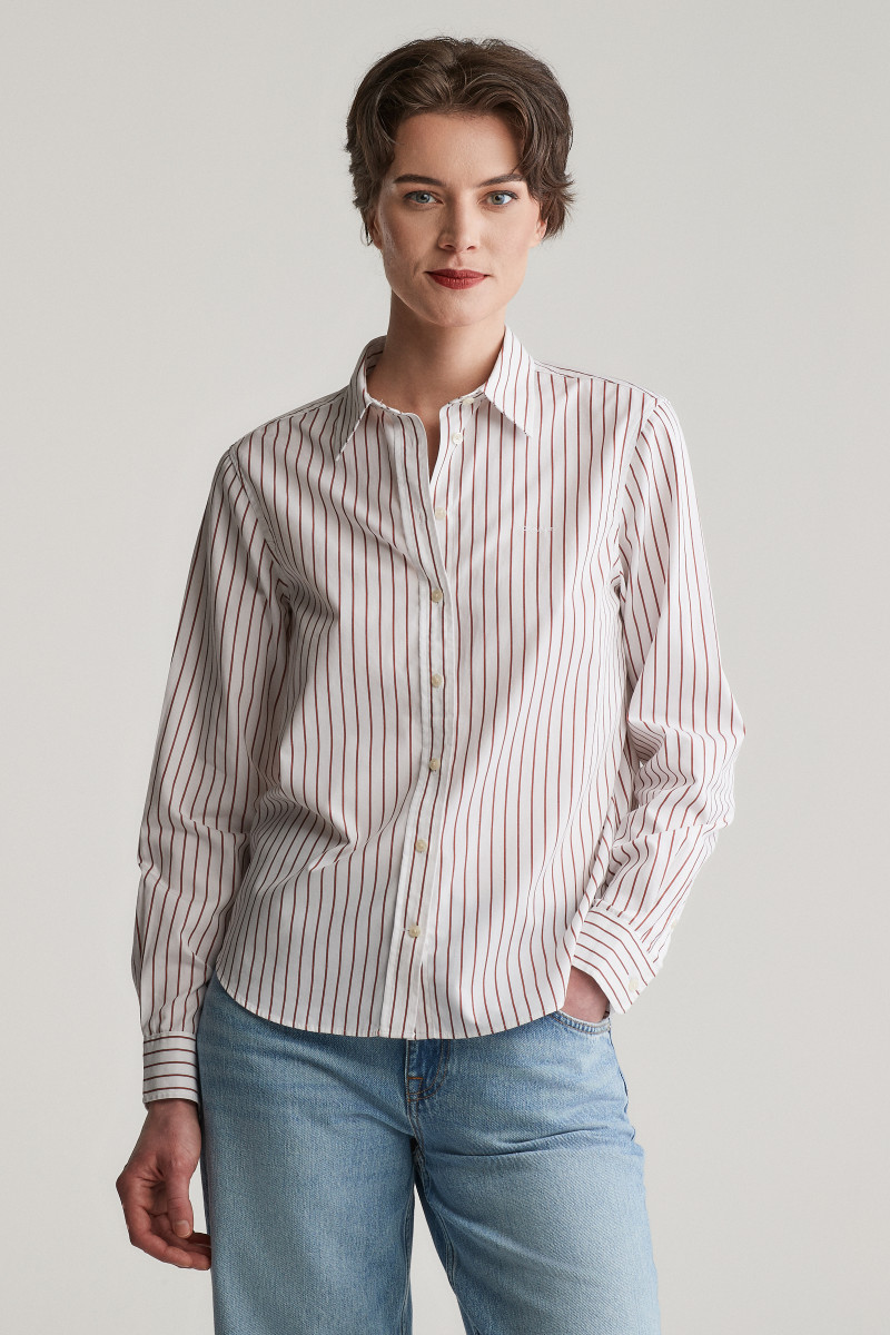 KOŠILE GANT REG POPLIN THIN STRIPED SHIRT WHITE