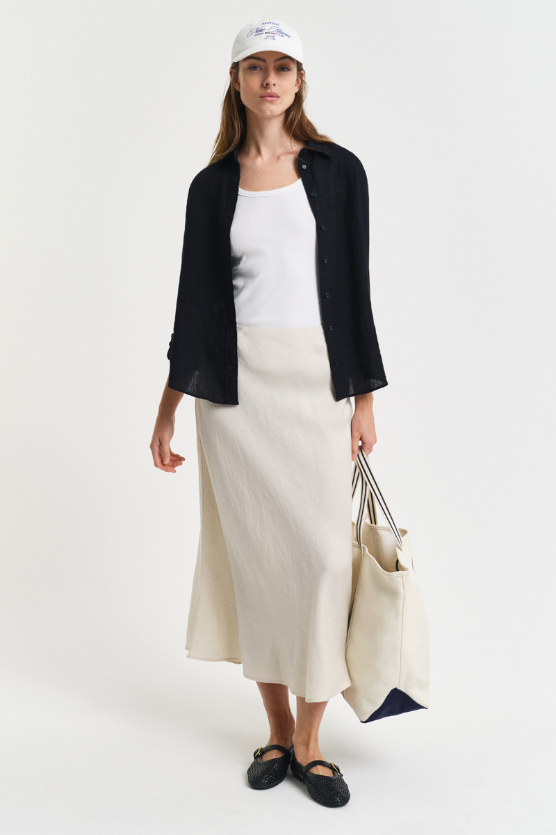 SUKNĚ GANT LINEN BLEND SKIRT PUTTY