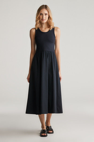 RUHA GANT MIDI JERSEY WOVEN COMBO DRESS - Kép 1