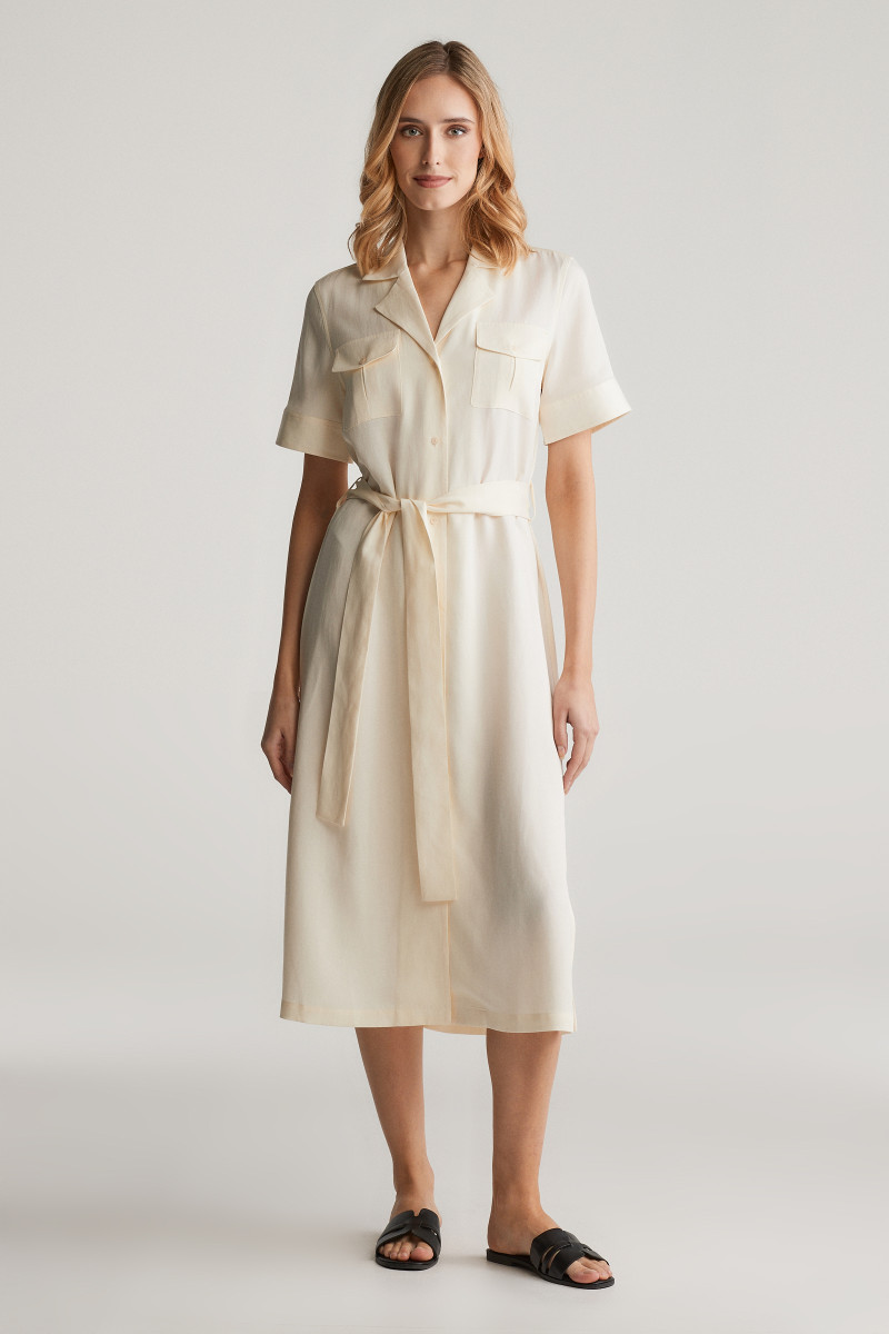 E-shop ŠATY GANT REG POCKET DRESS CREAM