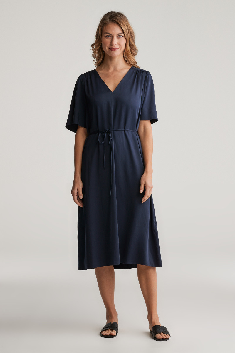 ŠATY GANT REL SS DRESS EVENING BLUE