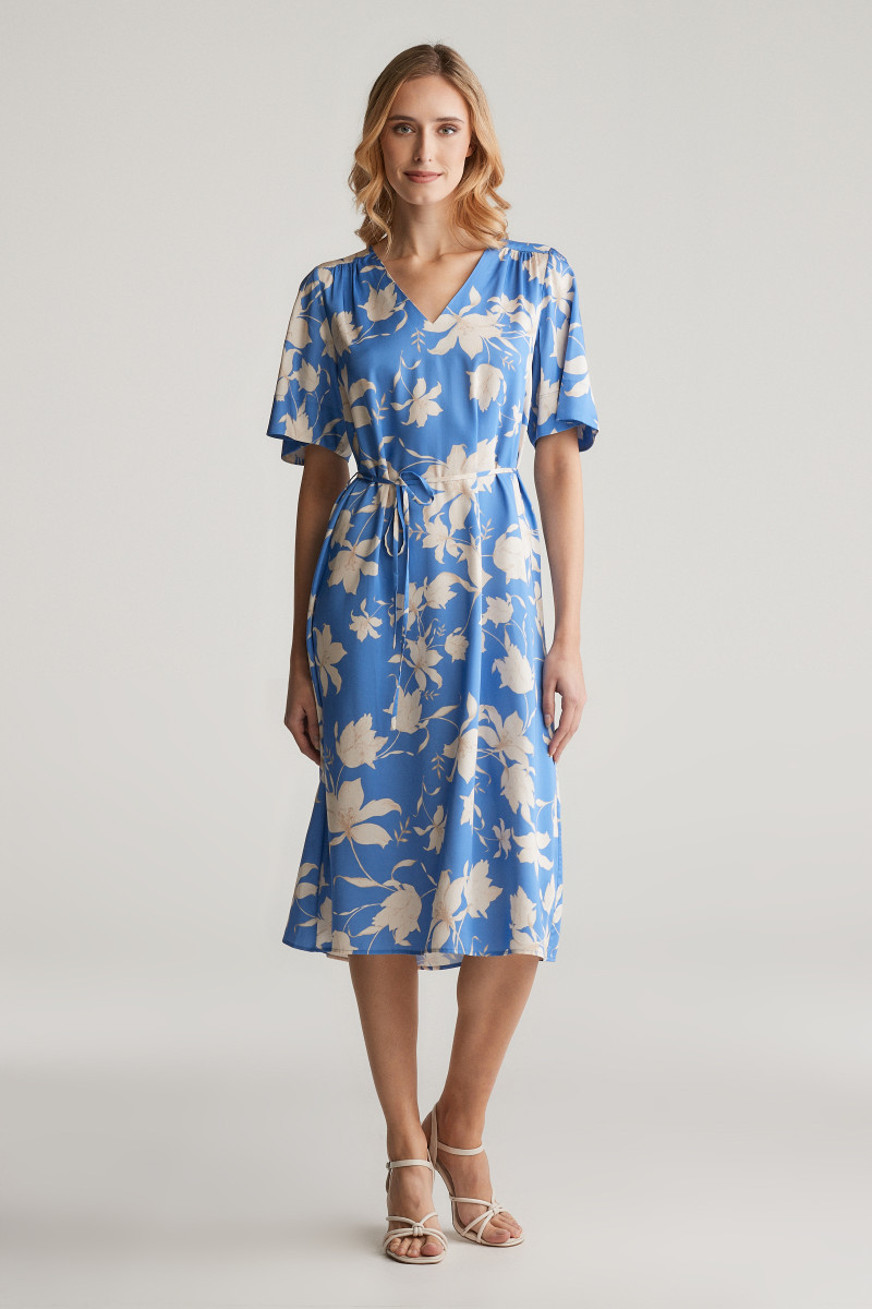 ŠATY GANT REL FLORAL PRINT SS DRESS PERFECT BLUE