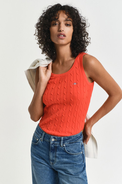 SVETR GANT STRETCH COTTON CABLE TANK TOP - Fotografie č. 1