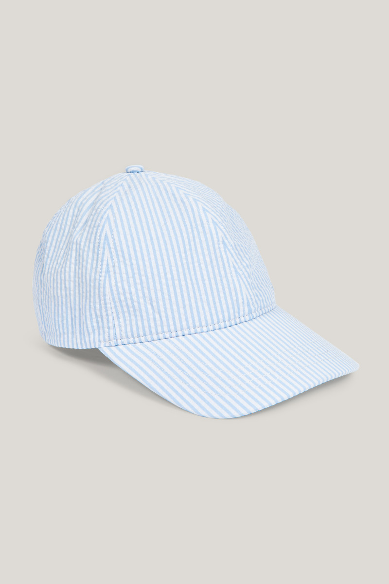 E-shop KŠILTOVKA GANT STRIPED SEERSUCKER CAP FRESH BLUE