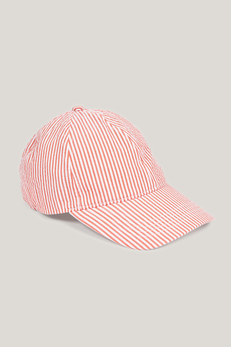 KŠILTOVKA GANT STRIPED SEERSUCKER CAP ORANGE RED
